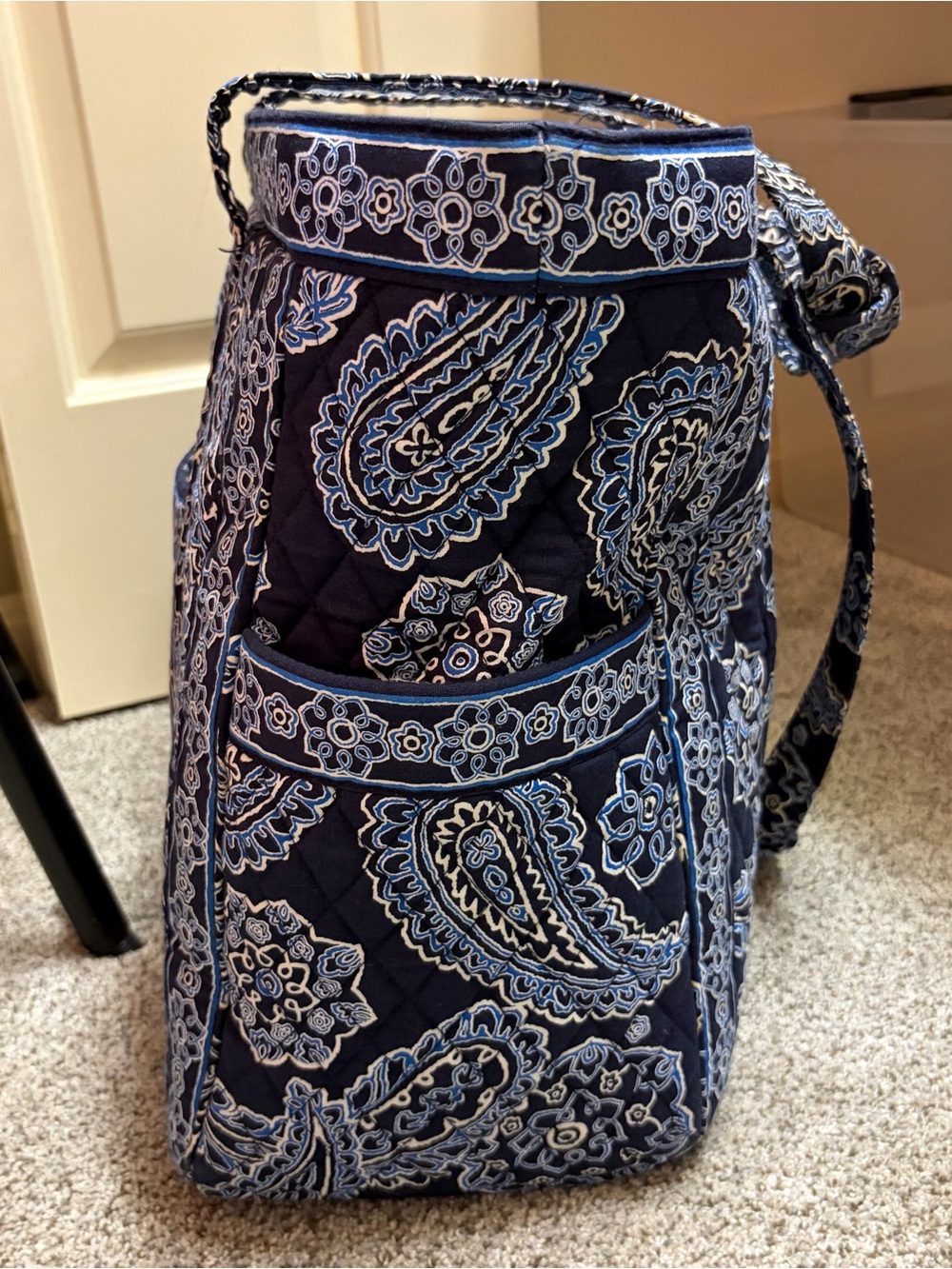 Vera Bradley Quilted Paisley Navy Travel Tote - Picture 4 of 14